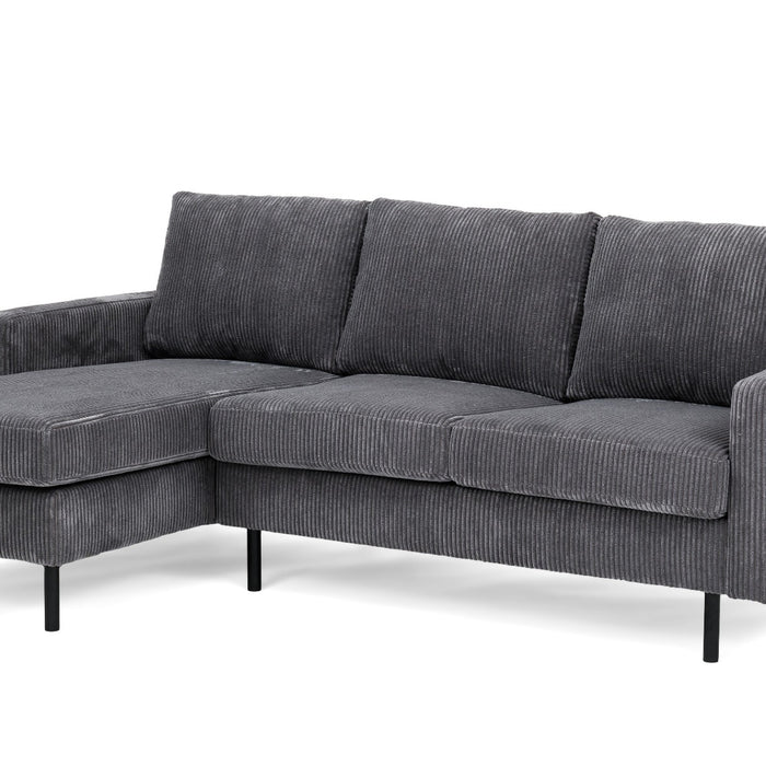 Furntastik Foggia 3 zits bank CL L+R, stof RIB, antraciet