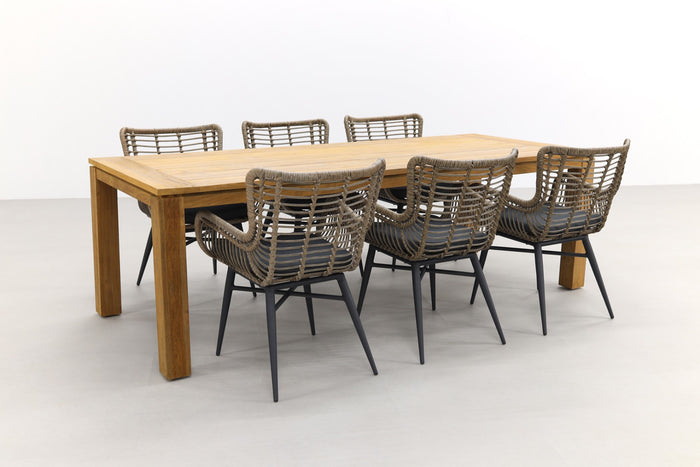 VDG Jasmine natural|Rome brown 240 cm. tuinset - 7-delig