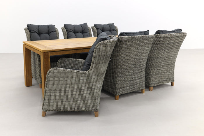 VDG Torino Paloma Grey|Rome brown 240 cm. tuinset - 7-delig