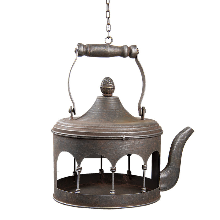 Clayre & Eef Vogelvoederhuisje 24x20x30|61 cm Bruin Ijzer Voerbak