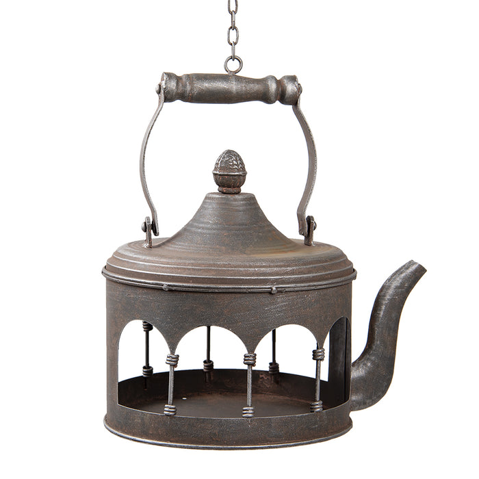 Clayre & Eef Vogelvoederhuisje 24x20x30|61 cm Bruin Ijzer Voerbak