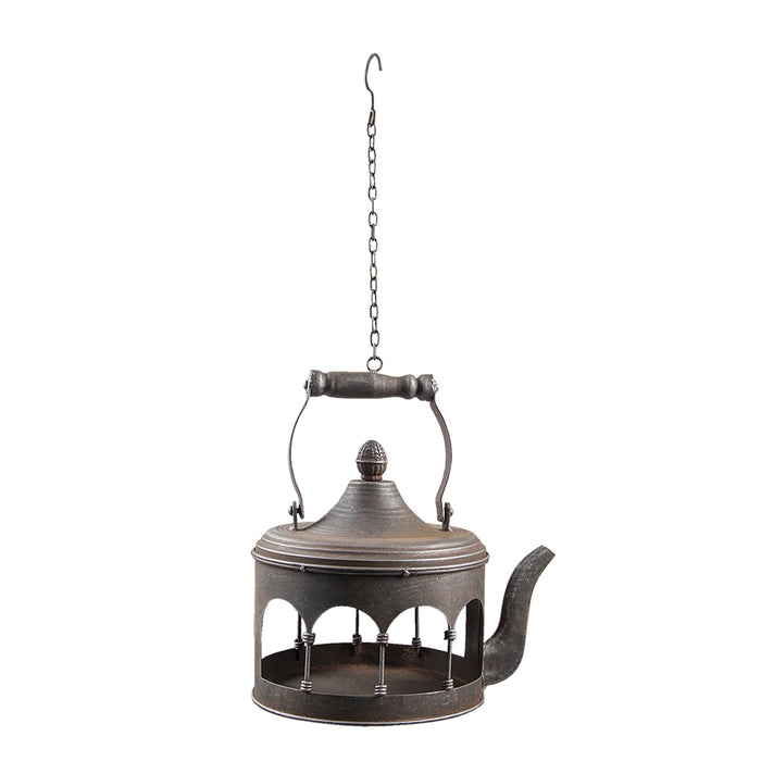 Clayre & Eef Vogelvoederhuisje 24x20x30|61 cm Bruin Ijzer Voerbak