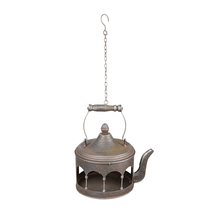 Clayre & Eef Vogelvoederhuisje 24x20x30|61 cm Bruin Ijzer Voerbak