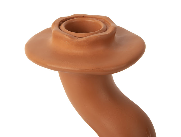 Present Time Kandelaar Organic Swirl - Oranje - 14x12,5x30,5cm