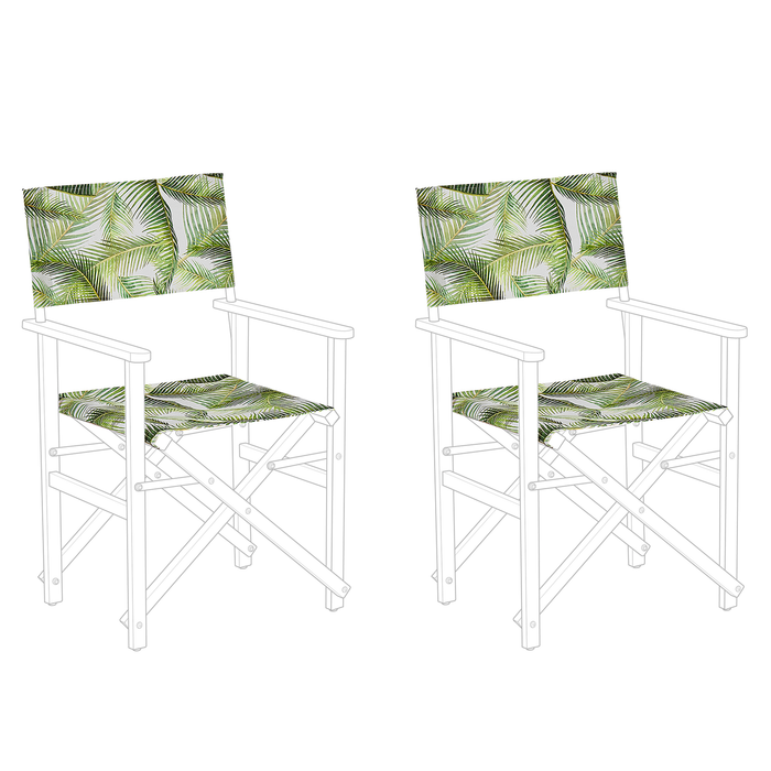 Beliani - CINE - Ligstoel doek set van 2 - Lichtgroen - Polyester