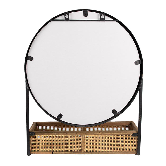 Clayre & Eef Spiegel 51 cm Bruin Zwart Ijzer Glas Grote Spiegel