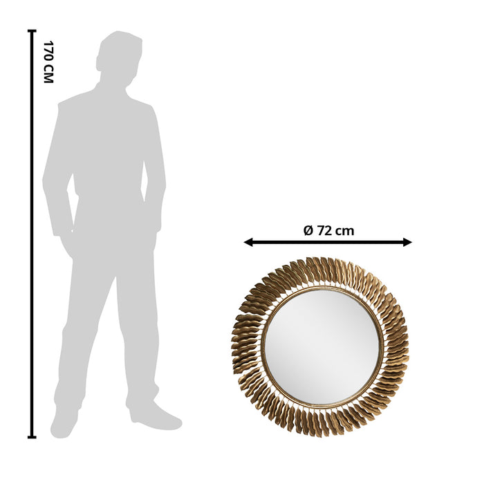 Clayre & Eef Spiegel Ø 72 cm Goudkleurig IJzer