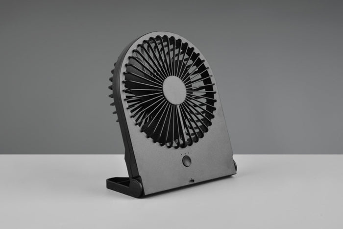 Trio Leuchten Tafelventilator Breezy H 23 cm oplaadbaar zwart