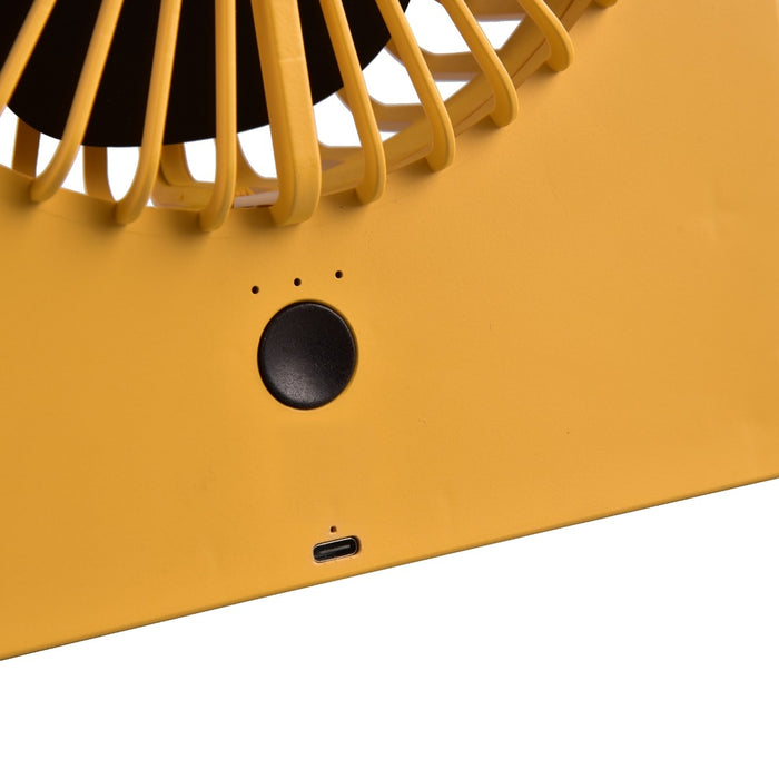 Trio Leuchten Tafelventilator Breezy H 23 cm oplaadbaar geel