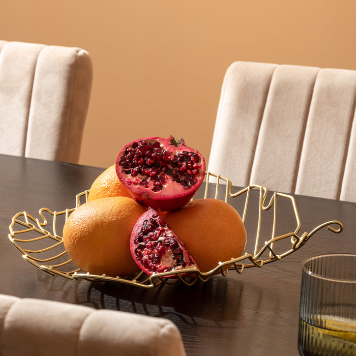 Present Time - Fruitmand Leaf Large - Goud - 32x31,5x8,5cm