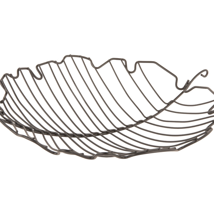 Present Time - Fruitmand Leaf Large - Zwart - 32x31,5x8,5cm