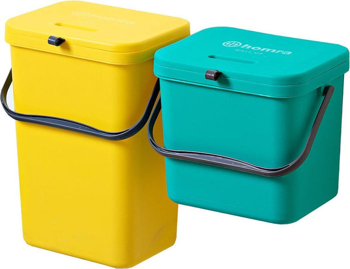 Homra Wall-Up inbouw prullenbak set - 8L + 12L - Groen & Geel