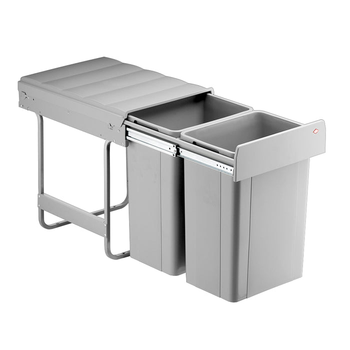 Wesco Big Bio Double Inbouw Prullenbak - 52 l (2 x 26l) - Grijs