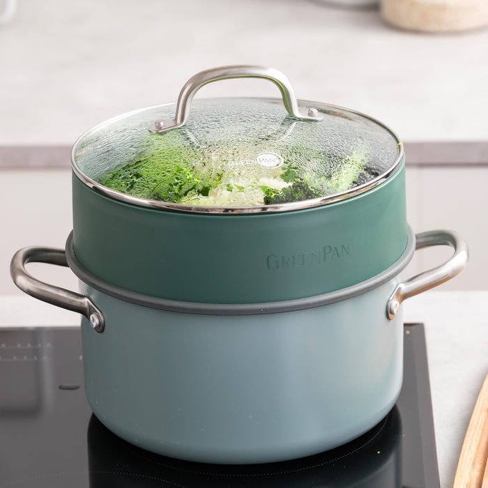 GreenPan Steamy Stoominzet Ø 24 cm - Groen