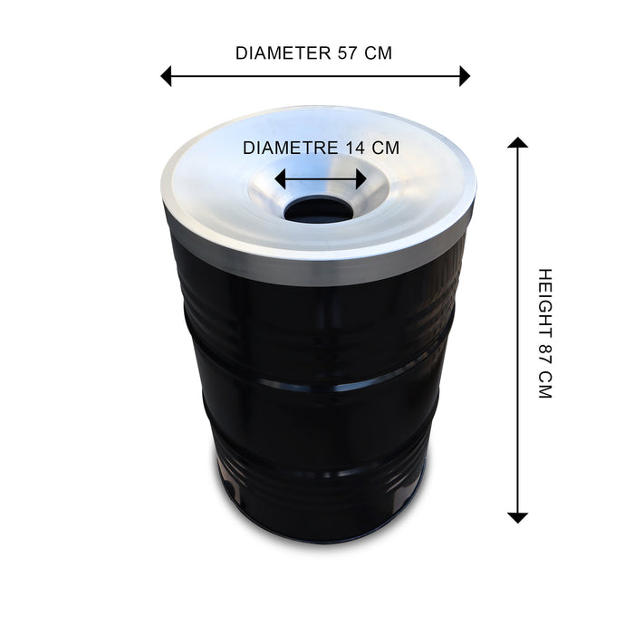 BinBin Flame 200 Liter olievat prullenbak met vlamwerenddeksel