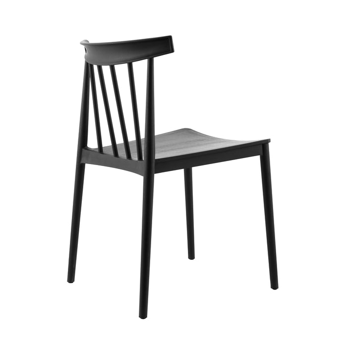 Giga Meubel - Tuinstoelen Stapelbaar - Zwart - Kunststof - Set van 2