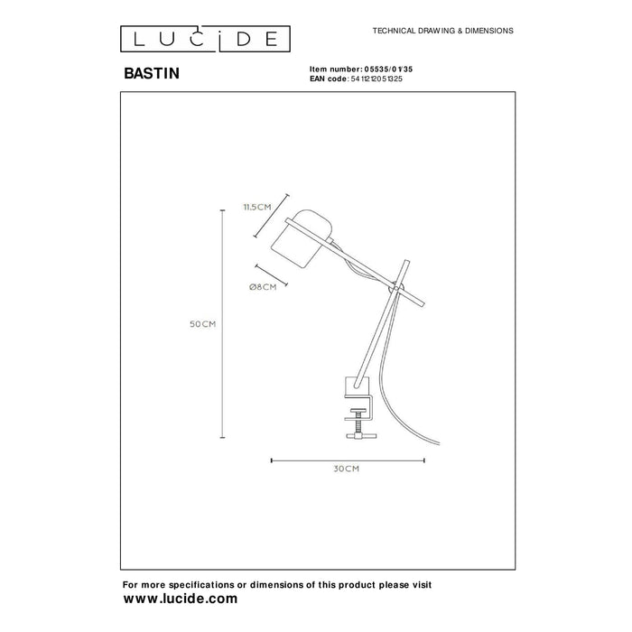 Lucide BASTIN Klemlamp - Blauw