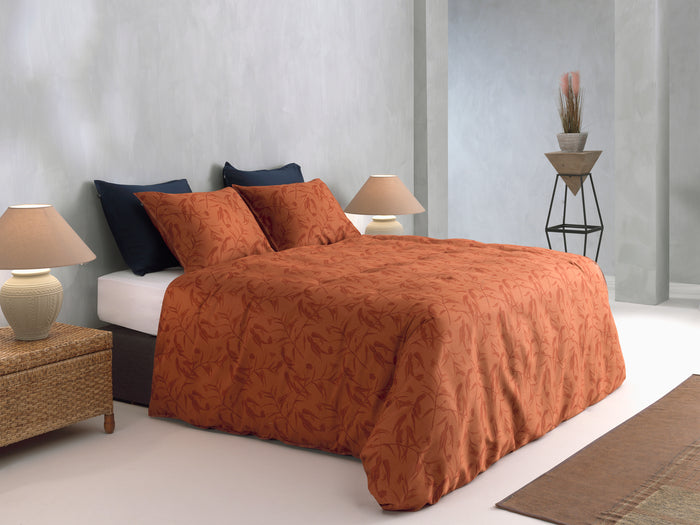 Zo Home Dekbedovertrek Katoen Satijn Fiori di - copper orange