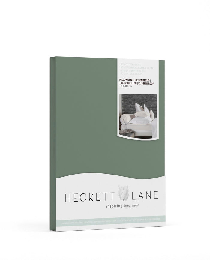 Heckett & Lane Elementi Kussensloop Katoen Satijn - green 60x70cm