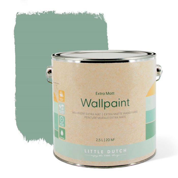 Little Dutch | Muurverf Mat - Pure Mint - Mintgroen - 2,5 liter