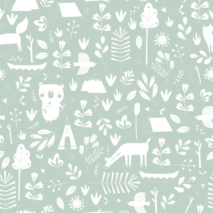 Little Dutch - Vliesbehang - Adventure Mint - Groen - 10mx53cm