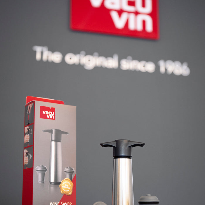 Vacu Vin Wijnpomp RVS (1 pomp, 2 doppen), doos