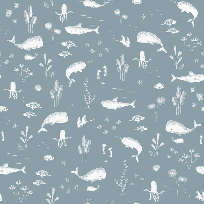 Little Dutch Ocean Blue Behang Kinderkamer - Dieren - 10mx53cm - Blauw