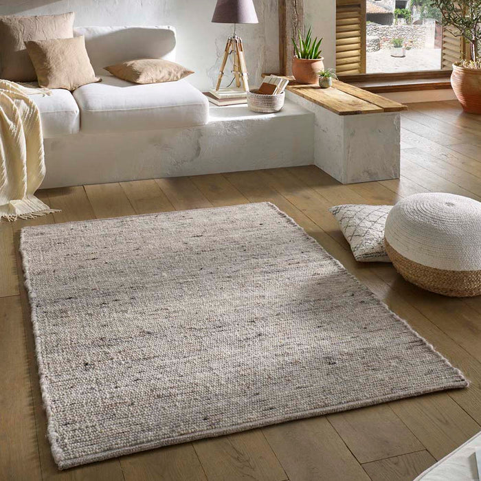 Tapeso Wollen vloerkleed - Bokn lichtgrijs - 160x230 cm