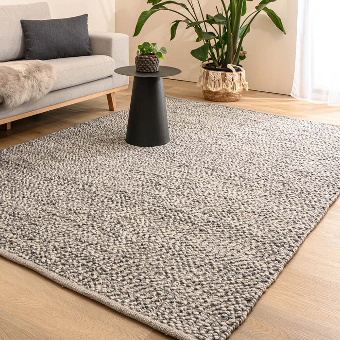 Nordic Weavers Wollen vloerkleed - Agder grijs - 200x300 cm