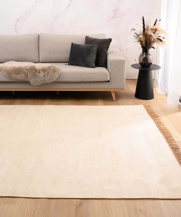 Tapeso Viscose vloerkleed - Gem wit - 300x400 cm