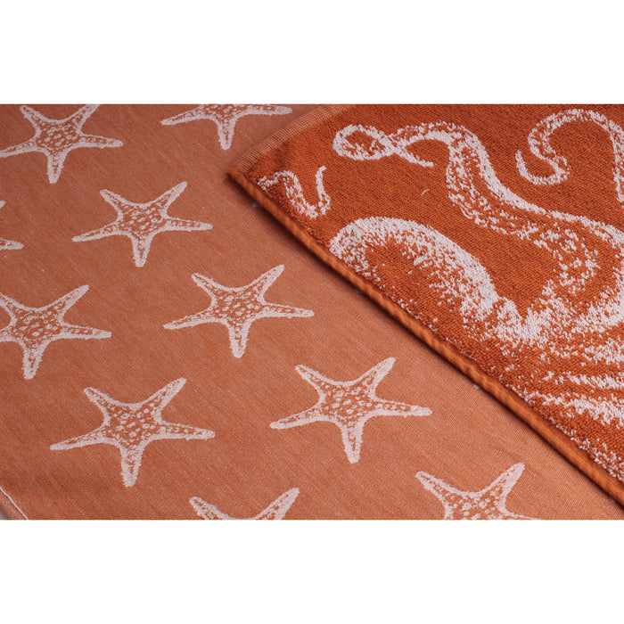 Seashell Keuken- en Theedoek - Set|12 - Oceaan - terracotta