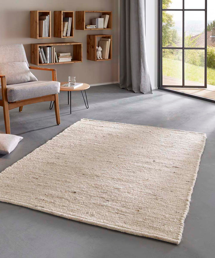 Tapeso Wollen vloerkleed - Bokn crème|beige - 200x290 cm