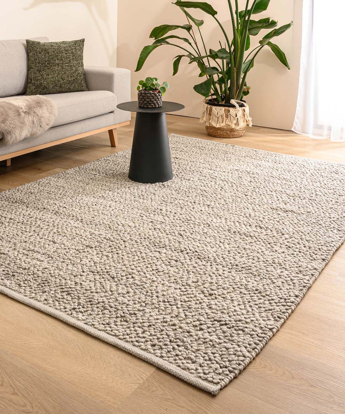 Nordic Weavers Wollen vloerkleed - Agder lichtgrijs - 200x300 cm