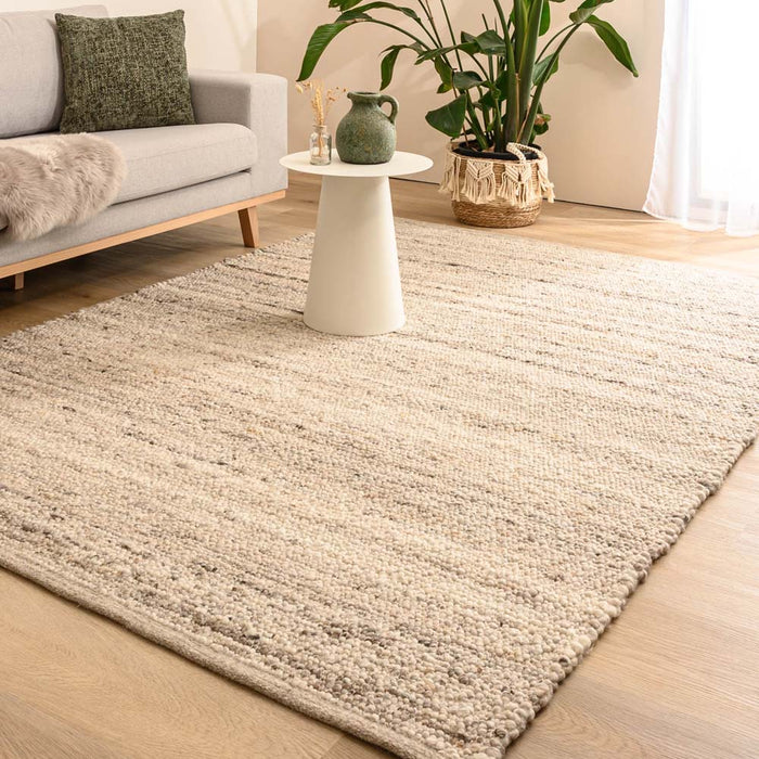 Nordic Weavers Wollen vloerkleed - Tinn grijs - 70x140 cm