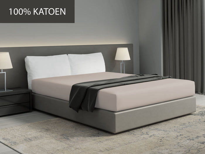 Hoeslaken - 100% natuurlijk katoen - 90x200 - beige