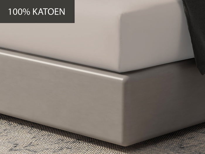 Hoeslaken - 100% natuurlijk katoen - 140x200 - beige
