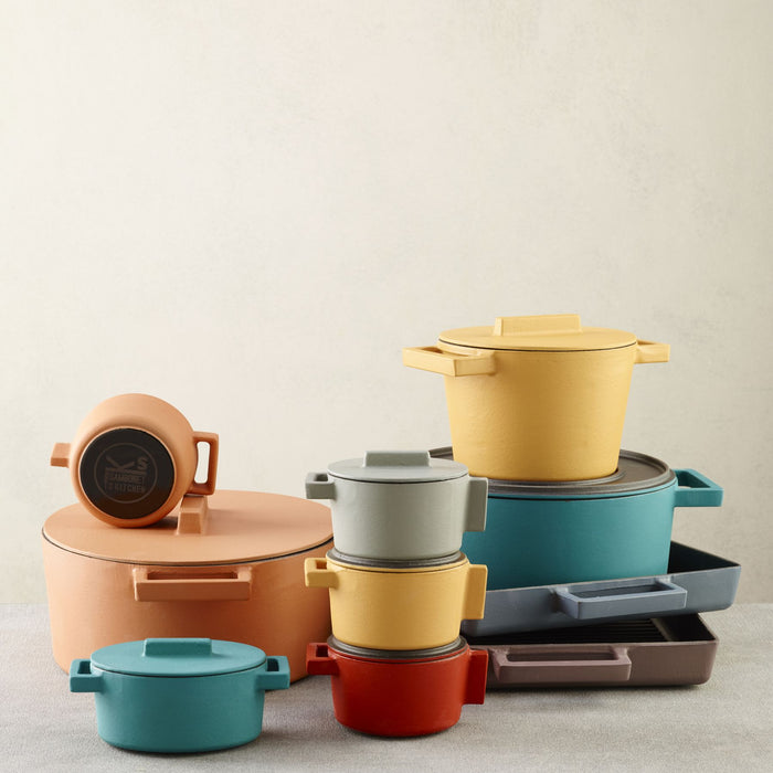 Braadpan Geel 13 cm x 10 cm incl deksel - Sambonet