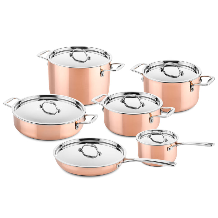 DUCQ 6 delige koperen pannenset (inductie)