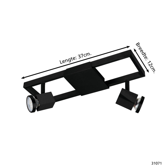 EGLO Zeraco 1 Spot - GU10 - 37 cm - Zwart