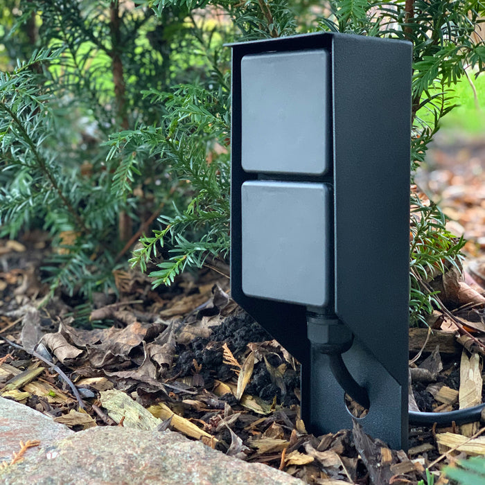 KS Verlichting Buitenstopcontact Double Spike tuinstopcontact zwart