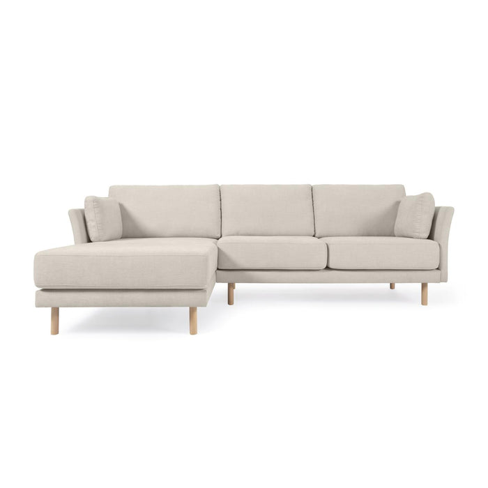 Kave Home - Gilma beige 3-zitsbank met links|rechts chaise longue met