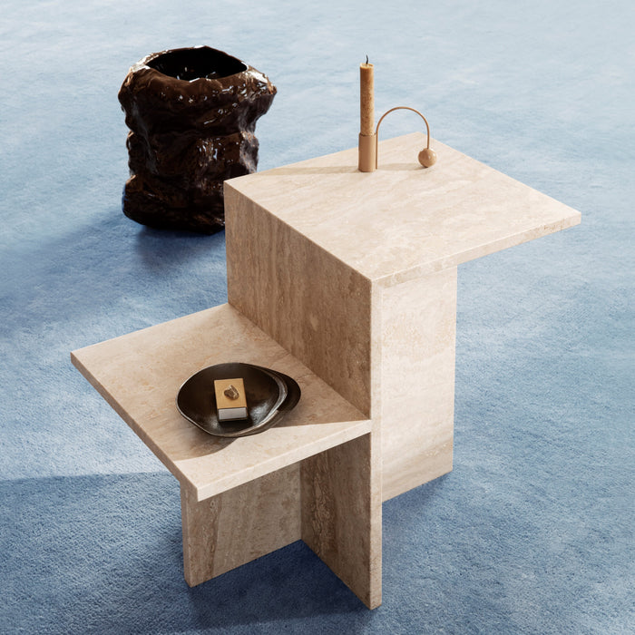 Ferm Living Distinct Bijzettafel - Travertine