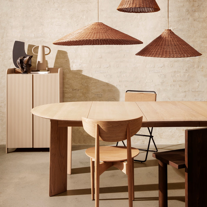 Ferm Living Bevel Uitschuifbare Eettafel 117/167/217 x 117 cm - Wit Eikenhout