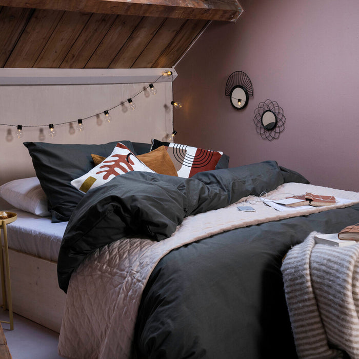 Dindi Home - Dekbedovertrek Plain Beauty - 260x220 - Zwart