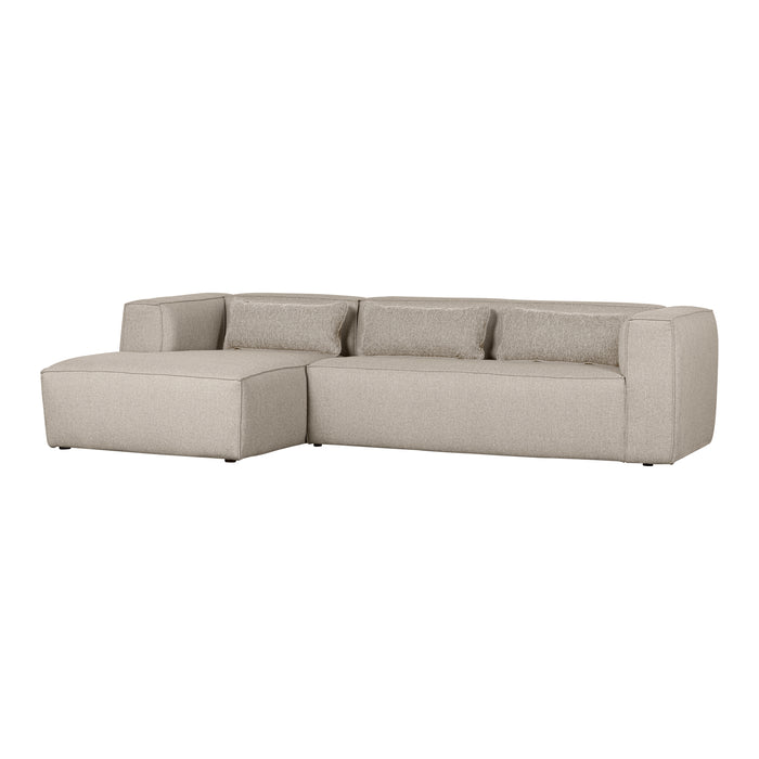 WOOOD Bean Hoekbank met Chaise Longue Links - Melange - Beige