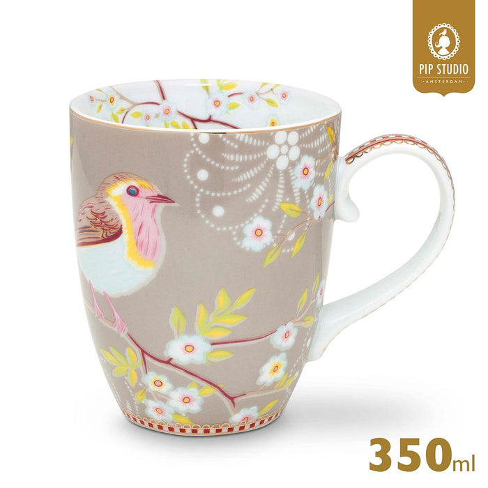 Pip Studio Mokken - Set van 4 - Khaki - Early Bird - 350ml