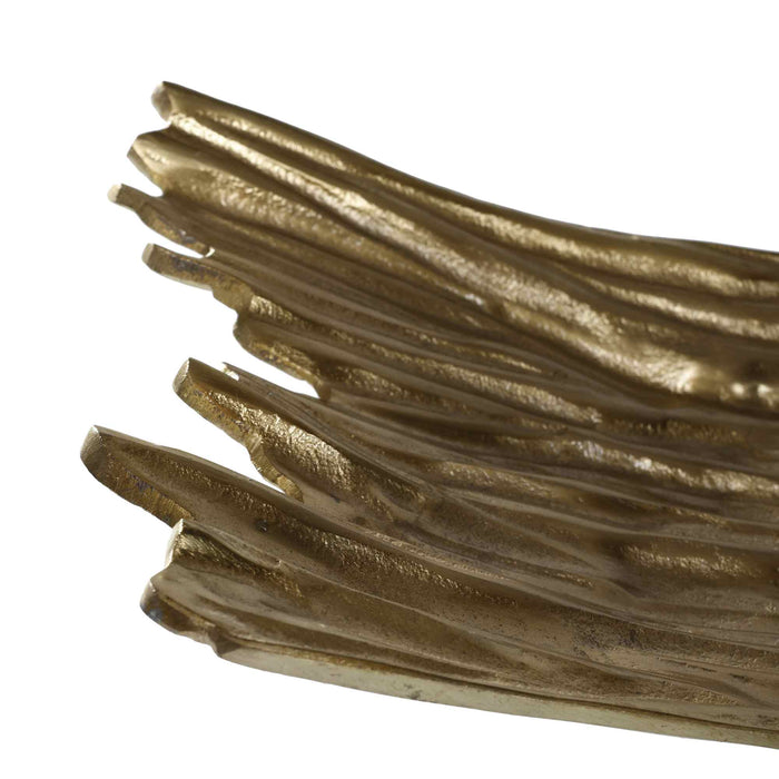 PTMD Terza Rechthoekige Schaal - 40 x 22 x 9 cm - Aluminium - Goud