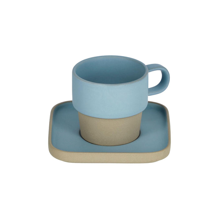 Kave Home - Keramische beker met schotel Midori blauw