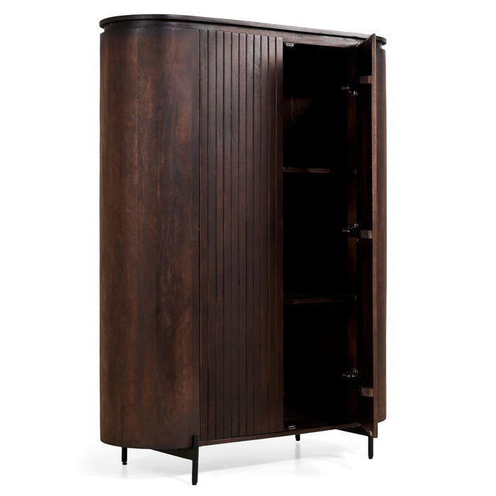 by fonQ Grand Wandkast Donkerbruin Mangohout