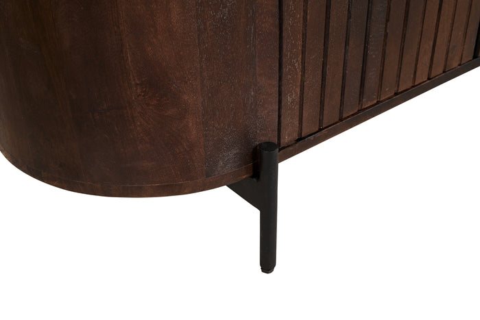 by fonQ Grand Tv-Meubel Donkerbruin Mangohout - B 175 cm